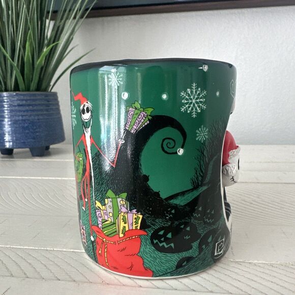 Disney NIGHTMARE BEFORE CHRISTMAS Santa Jack Mug 3D Spinner Green - Picture 2 of 10